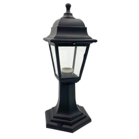 Светильник садово-парковый ландшафтный 60Вт E27 пластик черный IP44 4х гранный