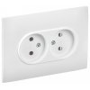 IEK SKANDY Арктический белый Розетка 2-ая б/з 10А в сборе SK-R10W SK-R20-10-K01-F IEK, IEK (ИЭК), иэк, иек, Иэк, Иек, йек, iec